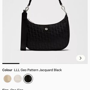 New Lulu Geo Pattern Jacquard Black Women's Bag